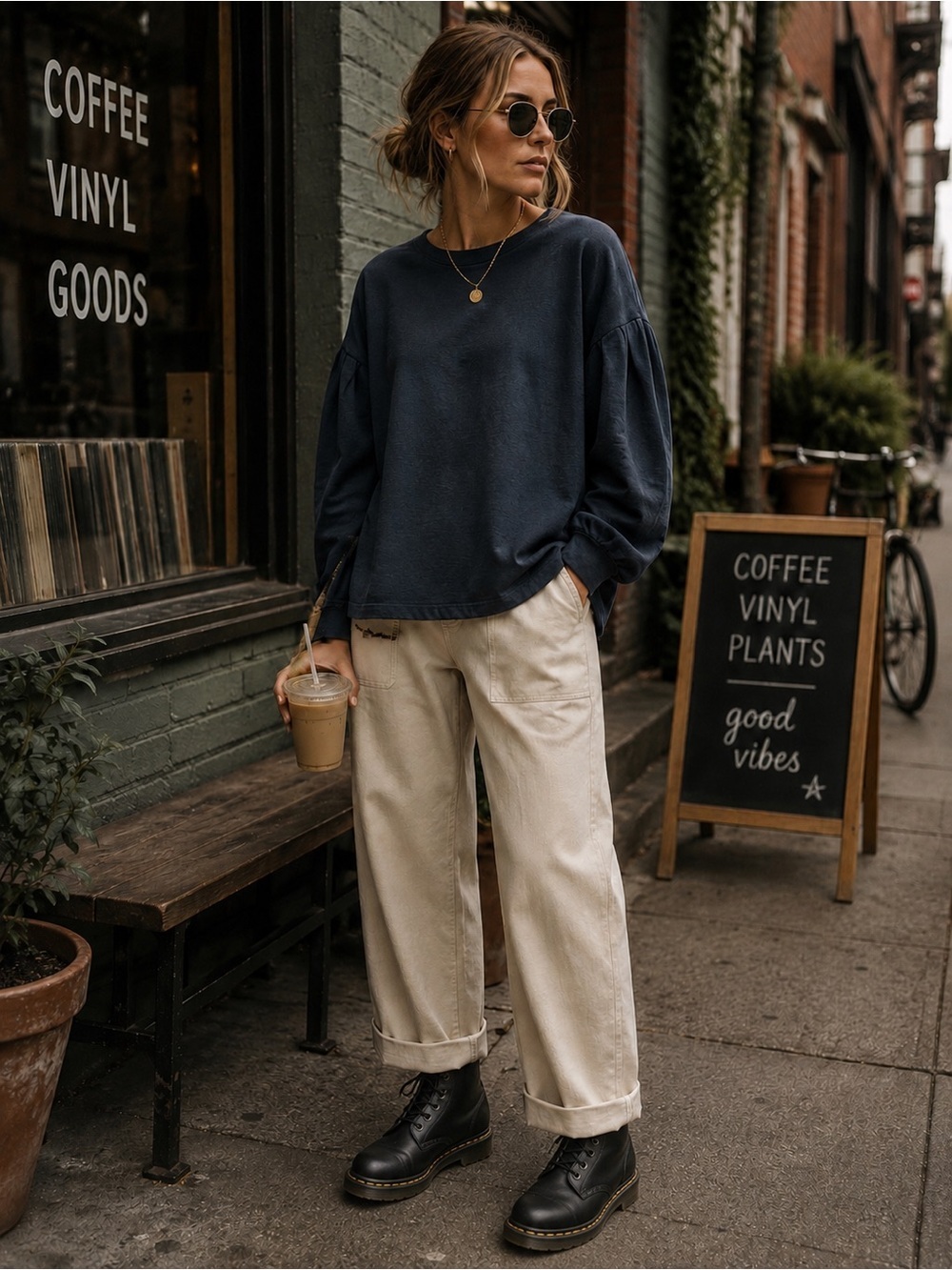 Vero Moda pleated sleeve Sweatshirt